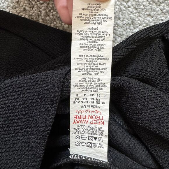 PrettyLittleThing Jumpsuit Womens US 4 Black Long Sleeve Cutout Ribbed Stretch - Picture 7 of 11